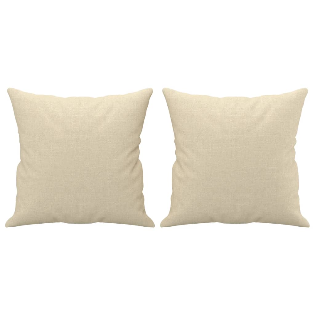 vidaXL Set de canapele cu perne, 2 piese, crem, material textil