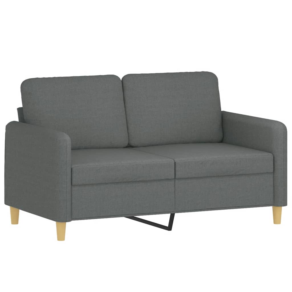 vidaXL Set de canapele cu perne, 3 piese, gri închis, textil