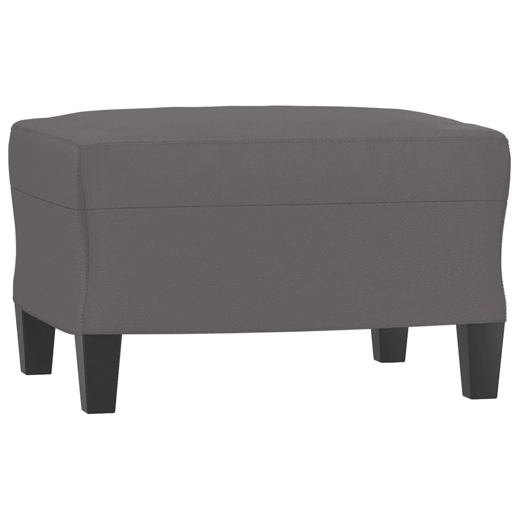 vidaXL Set de canapele cu perne, 3 piese, gri, piele ecologică vidaXL Set de canapele cu perne, 3 piese, gri, piele ecologică