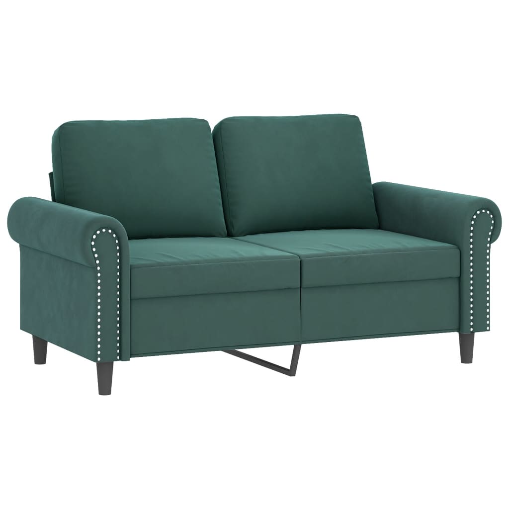 vidaXL Set de canapele cu perne, 3 piese, verde închis, catifea vidaXL Set de canapele cu perne, 3 piese, verde închis, catifea