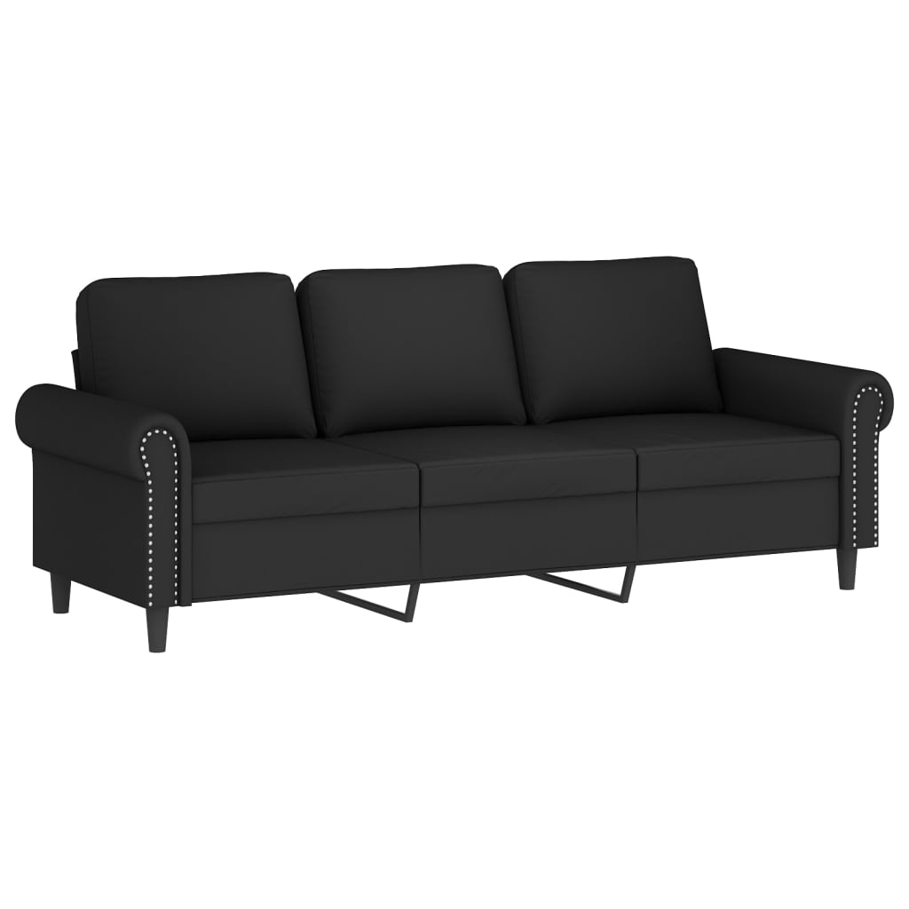 vidaXL Set de canapele cu perne, 4 piese, negru, catifea