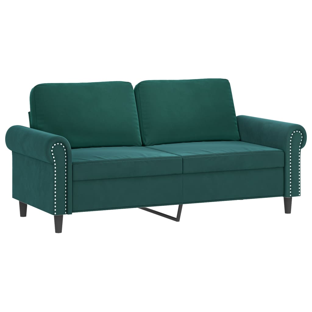 vidaXL Set de canapele cu perne, 3 piese, verde închis, catifea vidaXL Set de canapele cu perne, 3 piese, verde închis, catifea
