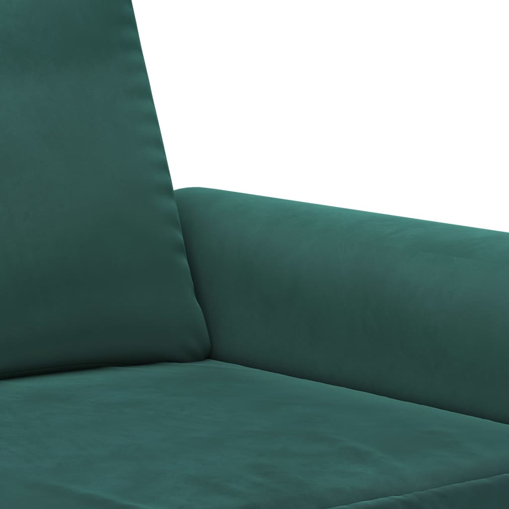 vidaXL Set de canapele cu perne, 3 piese, verde închis, catifea vidaXL Set de canapele cu perne, 3 piese, verde închis, catifea