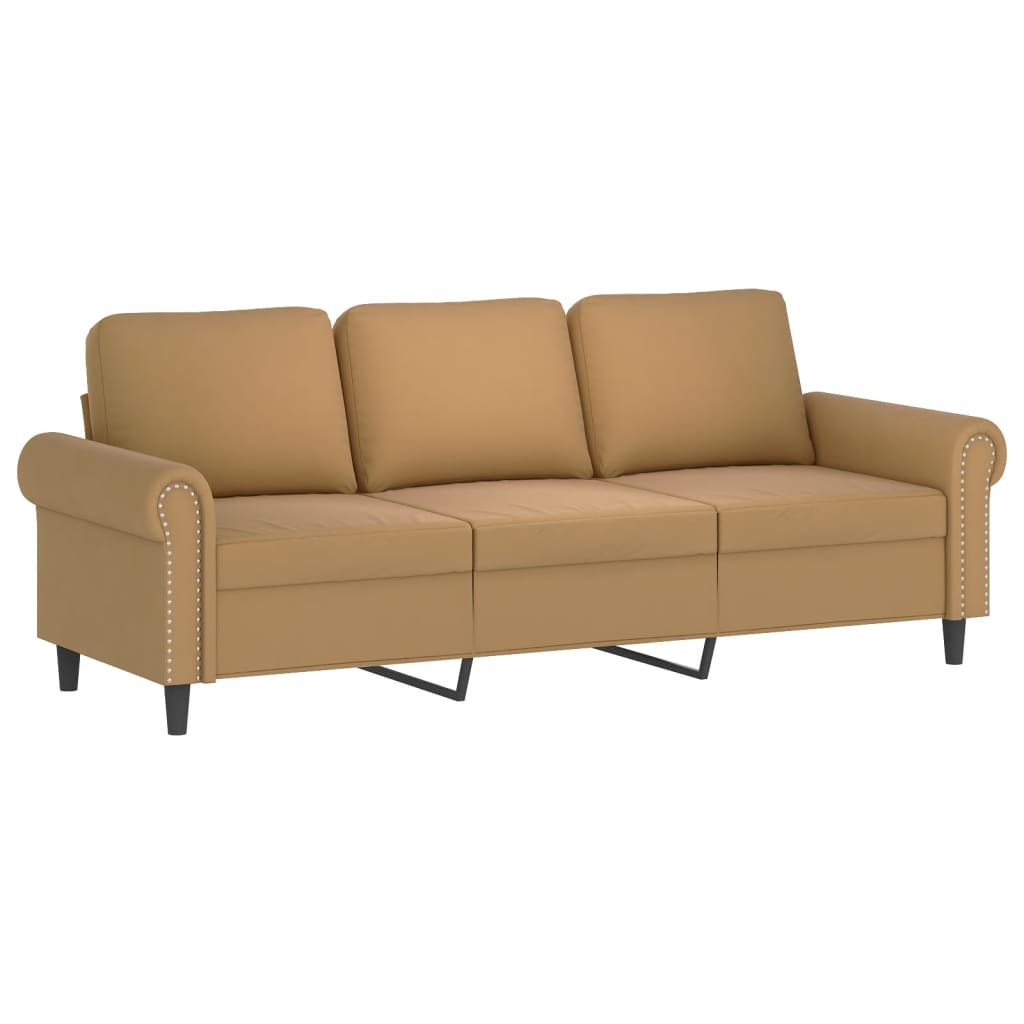 vidaXL Set de canapele cu perne, 2 piese, maro, catifea