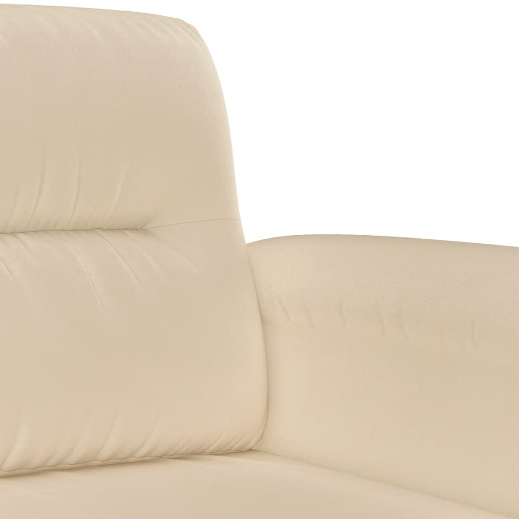 vidaXL Set de canapele cu perne, 3 piese, crem, microfibră vidaXL Set de canapele cu perne, 3 piese, crem, microfibră