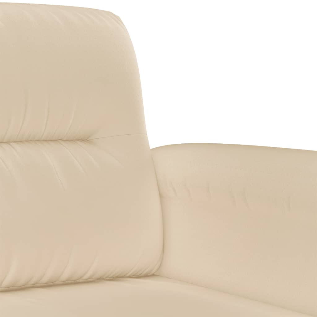 vidaXL Set de canapele cu perne, 2 piese, crem, microfibră vidaXL Set de canapele cu perne, 2 piese, crem, microfibră