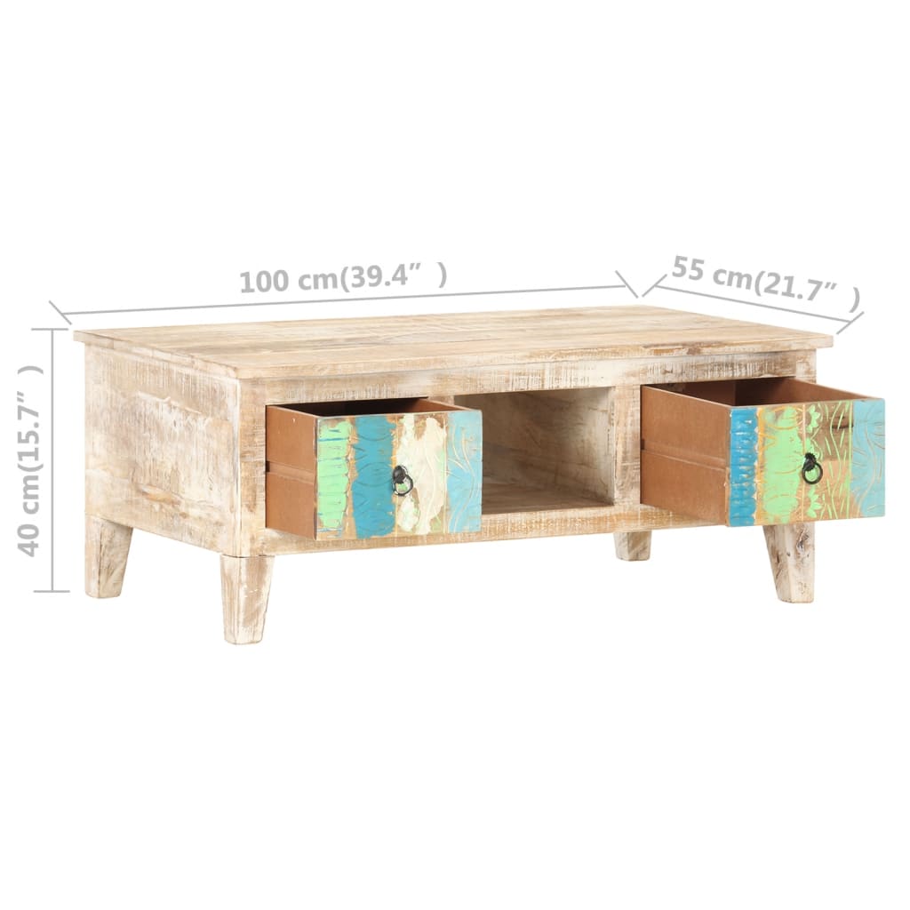 vidaXL Măsuță de cafea, 100 x 55 x 40 cm, lemn de acacia nefinisat vidaXL Măsuță de cafea, 100 x 55 x 40 cm, lemn de acacia nefinisat