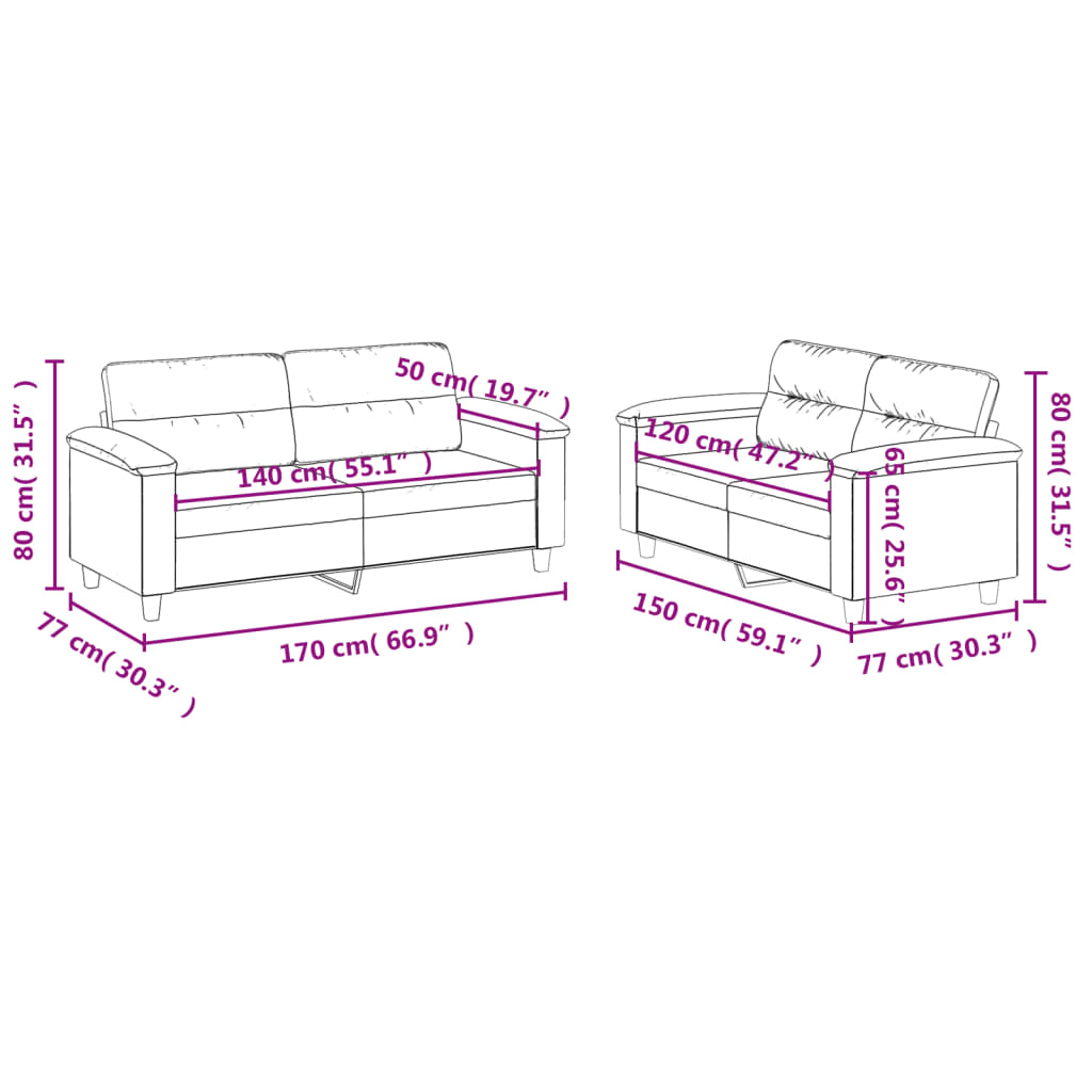 vidaXL Set de canapele cu perne, 2 piese, roșu vin, piele ecologică vidaXL Set de canapele cu perne, 2 piese, roșu vin, piele ecologică