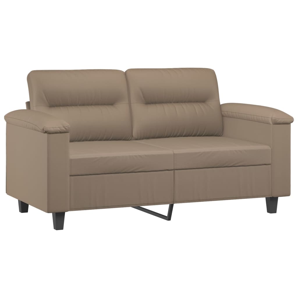 vidaXL Set de canapele cu perne, 2 piese, cappuccino, piele ecologică