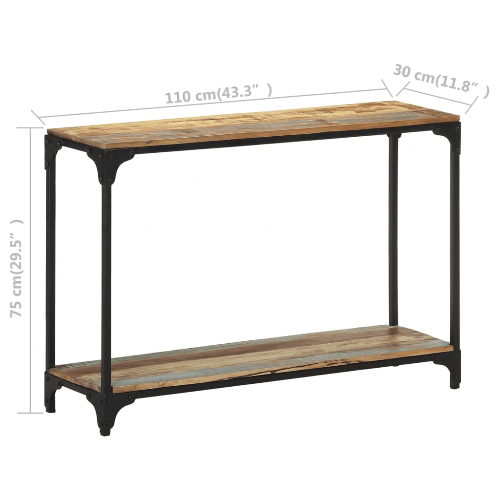 vidaXL Masă consolă, 110x30x75 cm, lemn masiv reciclat vidaXL Masă consolă, 110x30x75 cm, lemn masiv reciclat
