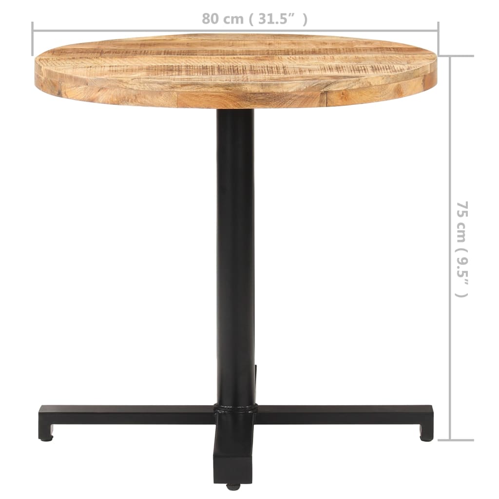 vidaXL Masă de bistro, Ø80 x 75 cm, lemn de mango nefinisat, rotund vidaXL Masă de bistro, Ø80 x 75 cm, lemn de mango nefinisat, rotund