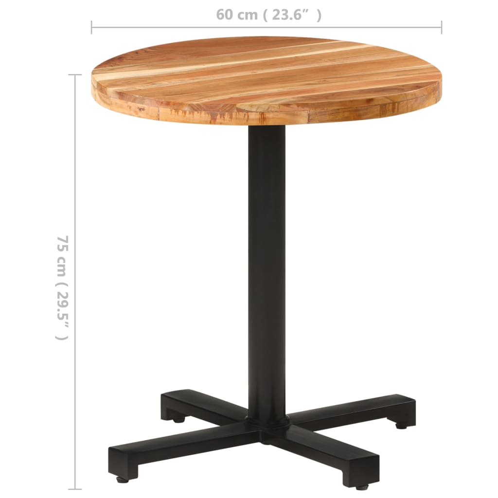 vidaXL Masă de bistro, Ø70x75 cm, lemn masiv de acacia, rotundă