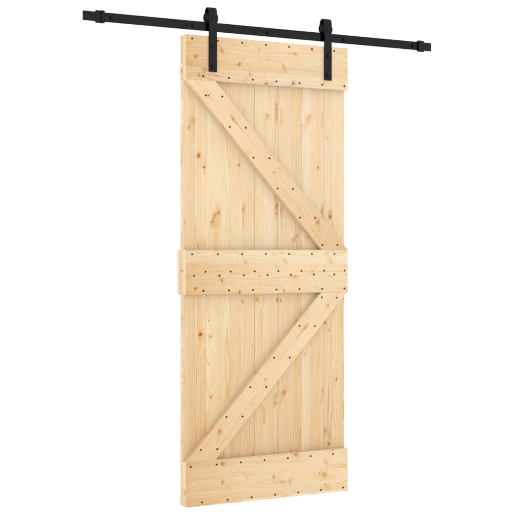 vidaXL Ușă glisantă cu set de feronerie 85x210 cm, lemn masiv de pin vidaXL Ușă glisantă cu set de feronerie 85x210 cm, lemn masiv de pin