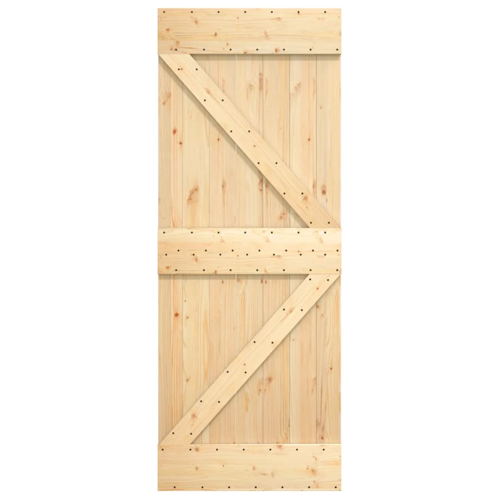 vidaXL Ușă glisantă cu set de feronerie 85x210 cm, lemn masiv de pin vidaXL Ușă glisantă cu set de feronerie 85x210 cm, lemn masiv de pin