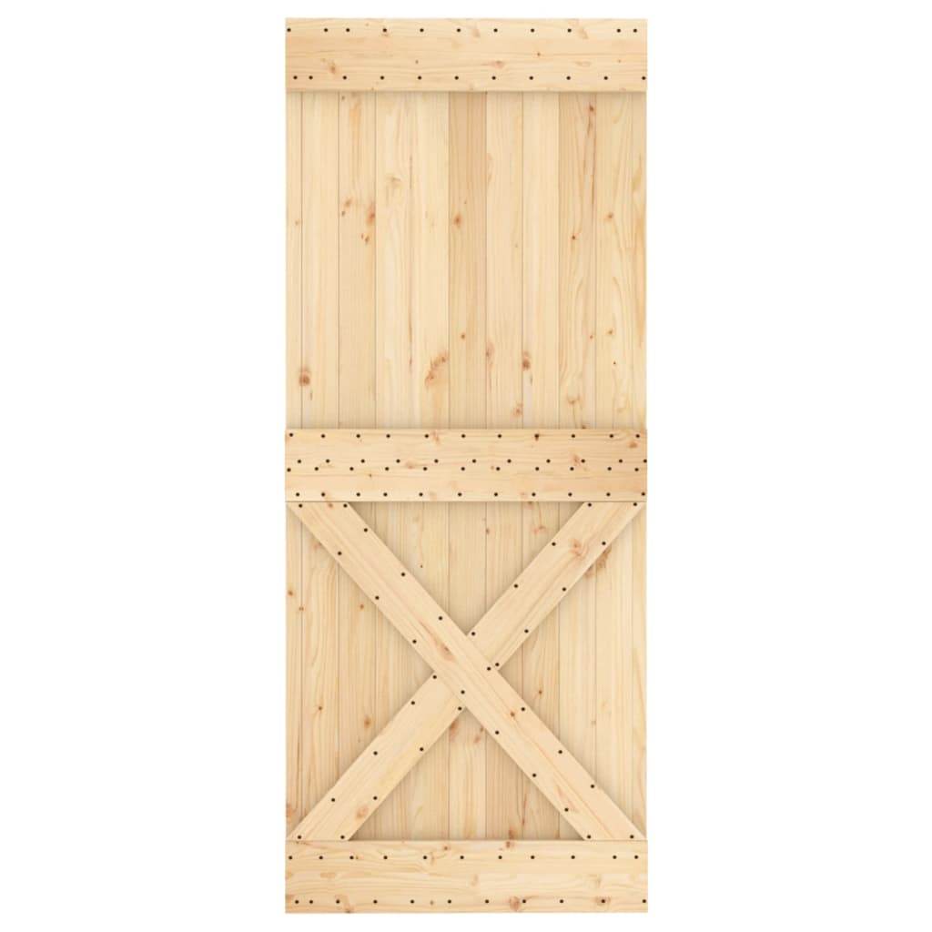 vidaXL Ușă glisantă cu set de feronerie 85x210 cm, lemn masiv de pin vidaXL Ușă glisantă cu set de feronerie 85x210 cm, lemn masiv de pin