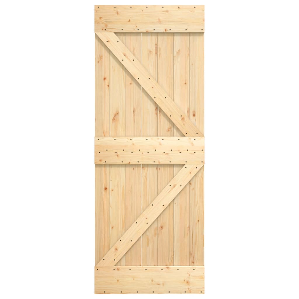 vidaXL Ușă glisantă cu set de feronerie 70x210 cm, lemn masiv de pin vidaXL Ușă glisantă cu set de feronerie 70x210 cm, lemn masiv de pin