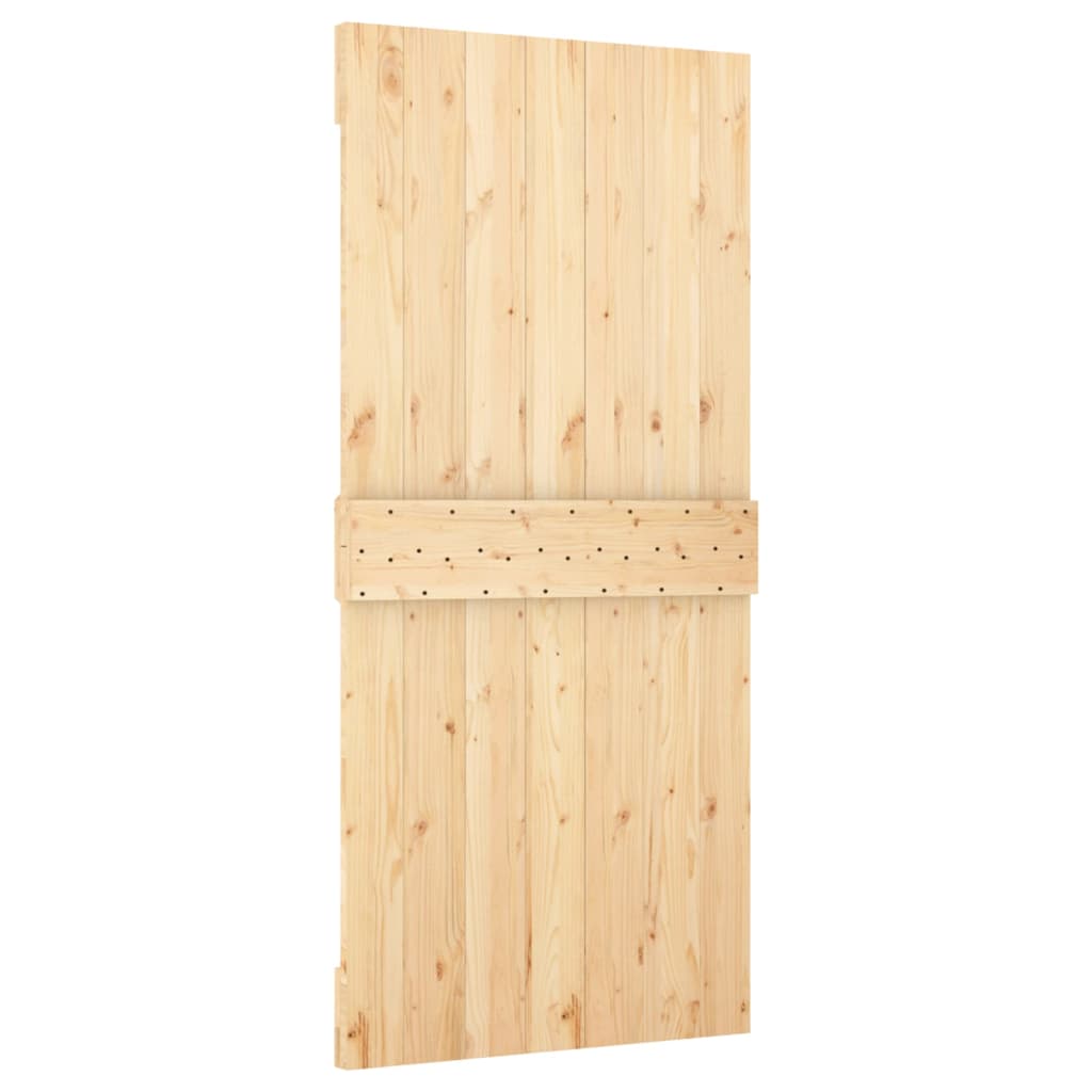 vidaXL Ușă glisantă cu set de feronerie 95x210 cm, lemn masiv de pin vidaXL Ușă glisantă cu set de feronerie 95x210 cm, lemn masiv de pin