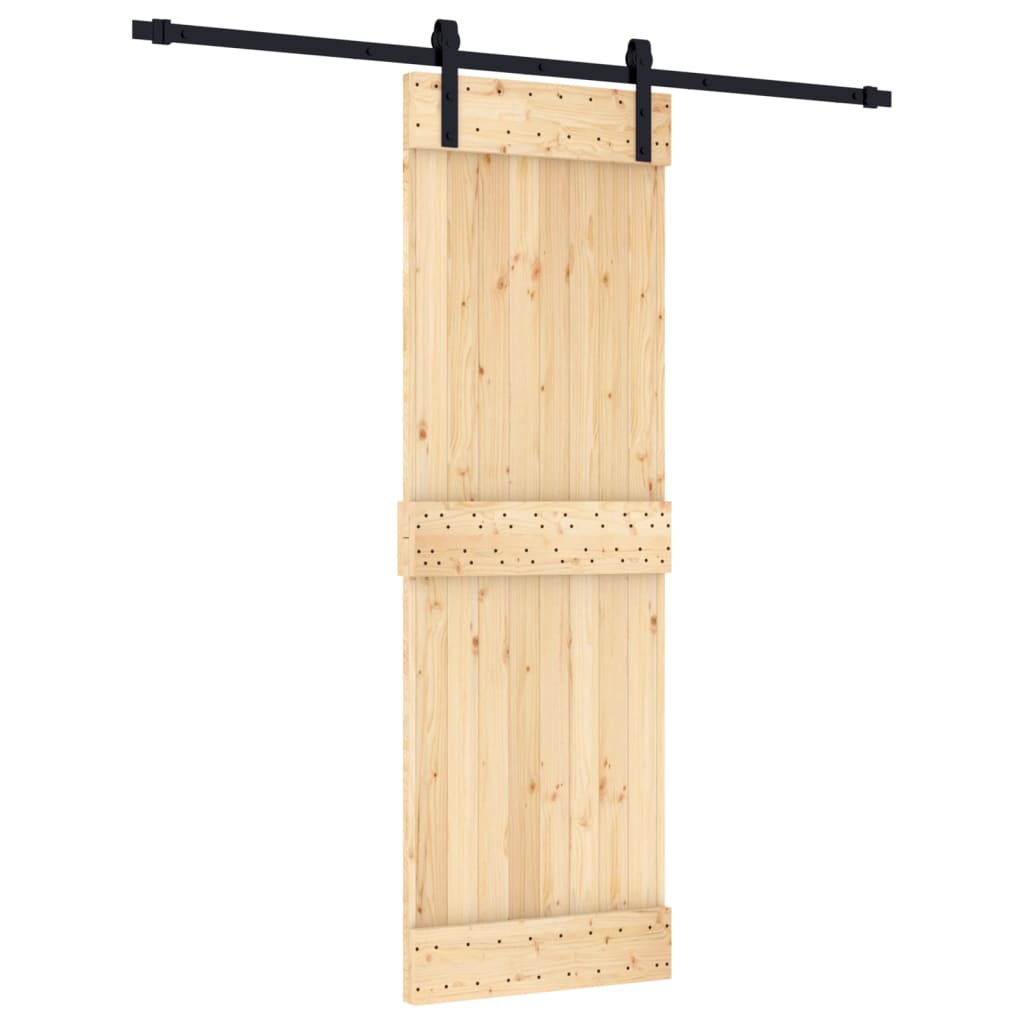 vidaXL Ușă glisantă cu set de feronerie 70x210 cm, lemn masiv de pin vidaXL Ușă glisantă cu set de feronerie 70x210 cm, lemn masiv de pin