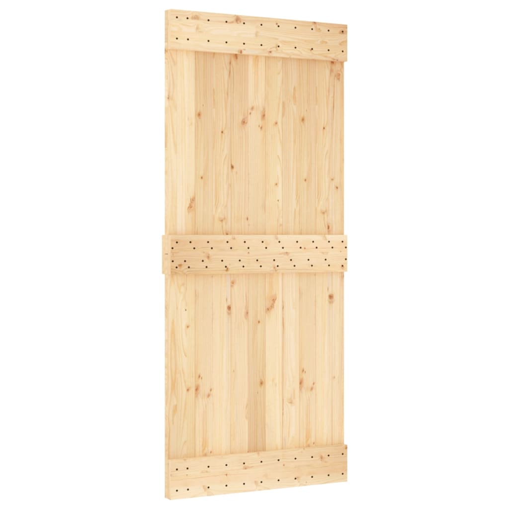 vidaXL Ușă glisantă cu set feronerie, 90x210 cm, lemn masiv de pin vidaXL Ușă glisantă cu set feronerie, 90x210 cm, lemn masiv de pin