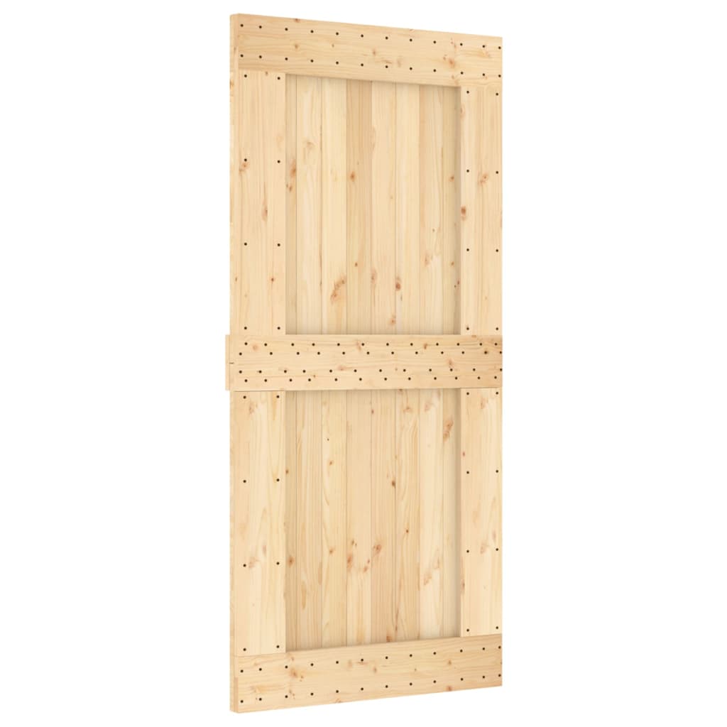 vidaXL Ușă glisantă cu set de feronerie 95x210 cm, lemn masiv de pin vidaXL Ușă glisantă cu set de feronerie 95x210 cm, lemn masiv de pin