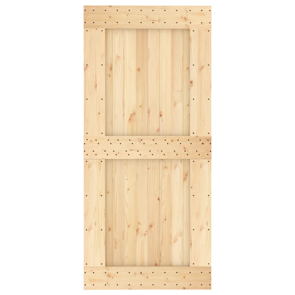 vidaXL Ușă glisantă cu set de feronerie 95x210 cm, lemn masiv de pin vidaXL Ușă glisantă cu set de feronerie 95x210 cm, lemn masiv de pin