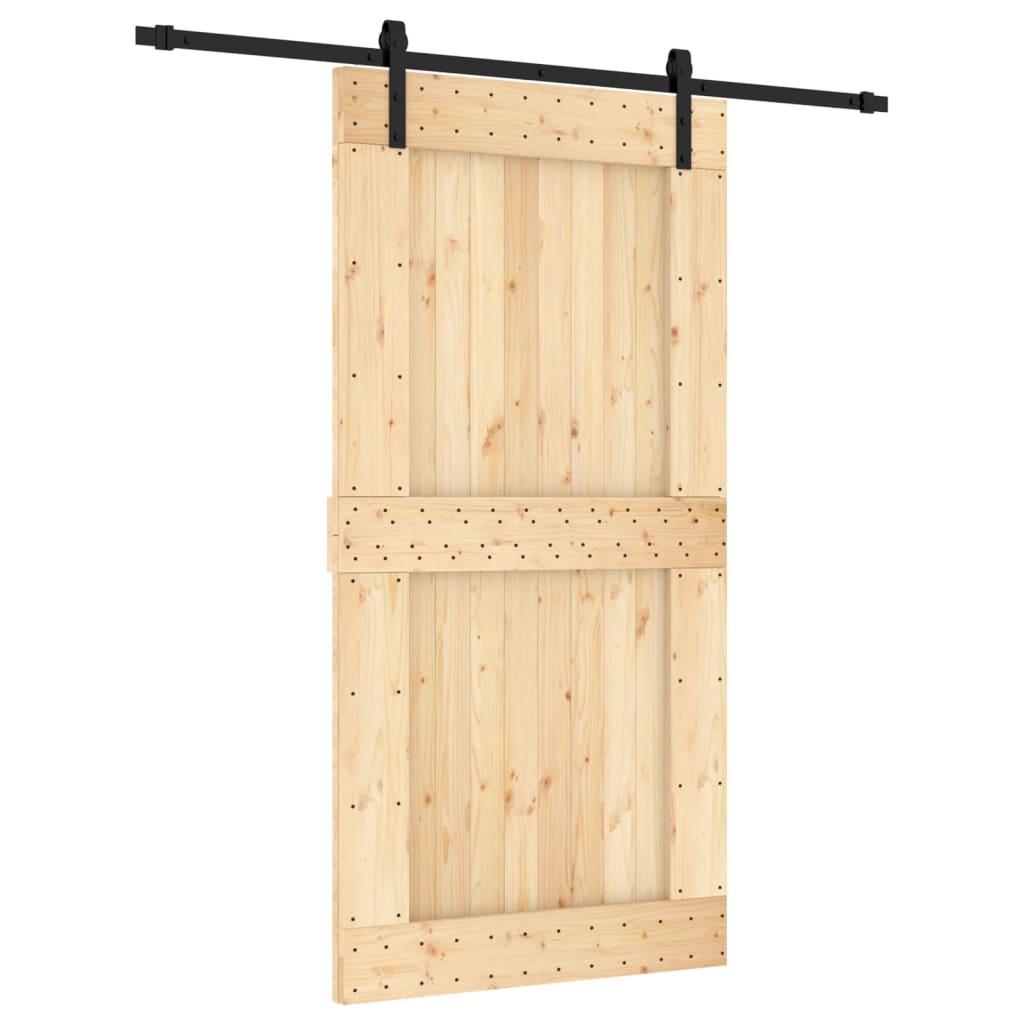 vidaXL Ușă glisantă cu set feronerie, 100x210 cm, lemn masiv de pin vidaXL Ușă glisantă cu set feronerie, 100x210 cm, lemn masiv de pin