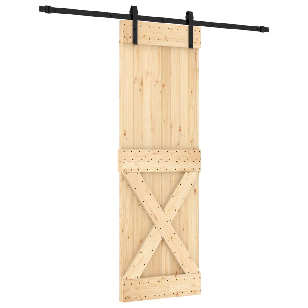 vidaXL Ușă glisantă cu set de feronerie 70x210 cm, lemn masiv de pin vidaXL Ușă glisantă cu set de feronerie 70x210 cm, lemn masiv de pin