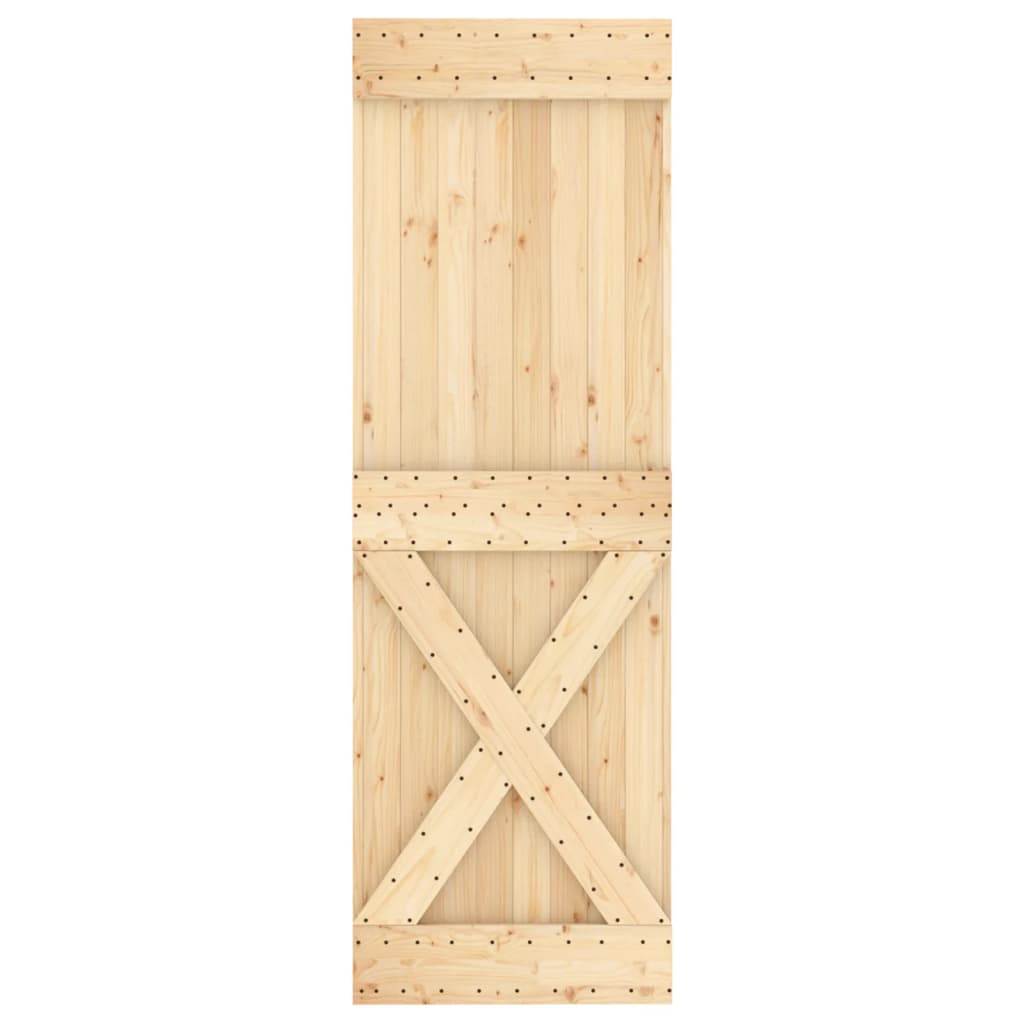 vidaXL Ușă glisantă cu set de feronerie 70x210 cm, lemn masiv de pin vidaXL Ușă glisantă cu set de feronerie 70x210 cm, lemn masiv de pin