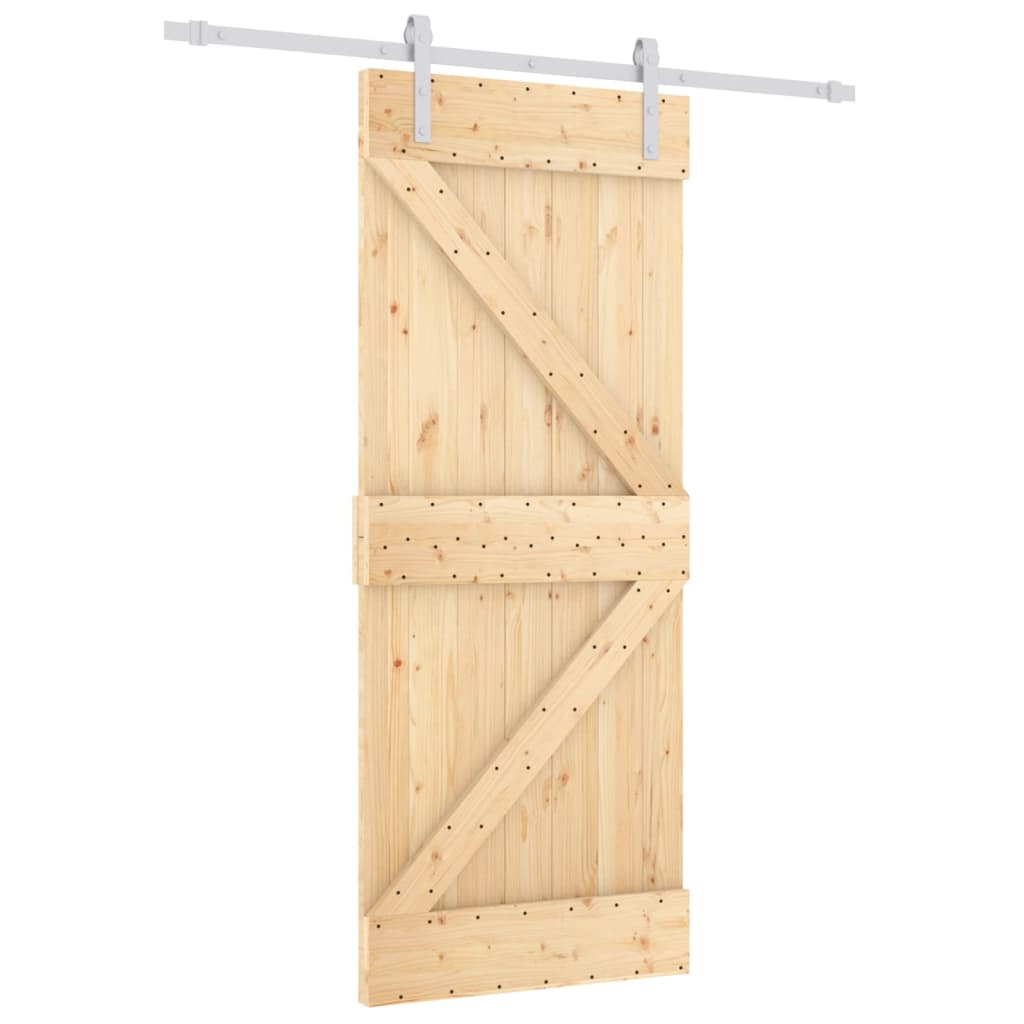 vidaXL Ușă glisantă cu set de feronerie 85x210 cm, lemn masiv de pin vidaXL Ușă glisantă cu set de feronerie 85x210 cm, lemn masiv de pin