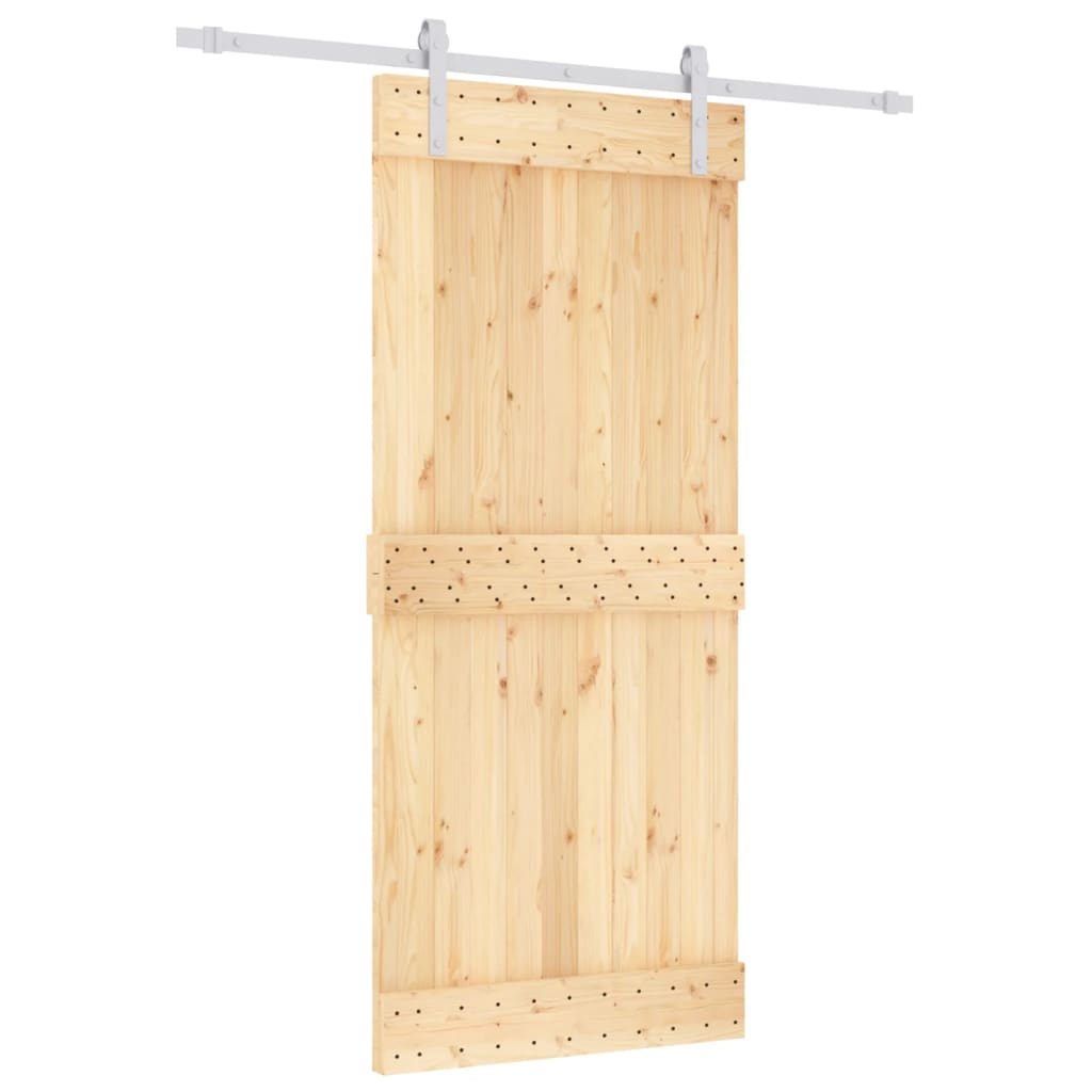 vidaXL Ușă glisantă cu set feronerie, 90x210 cm, lemn masiv de pin vidaXL Ușă glisantă cu set feronerie, 90x210 cm, lemn masiv de pin
