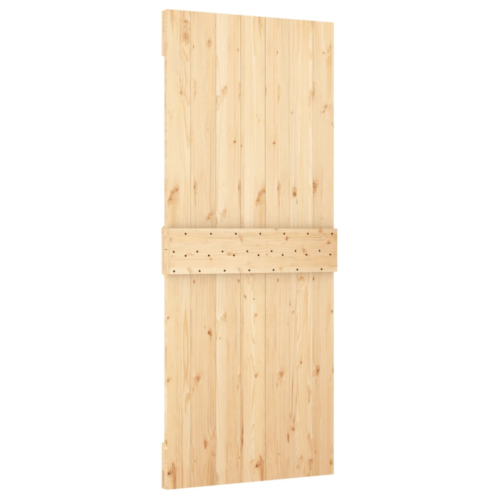 vidaXL Ușă glisantă cu set de feronerie 85x210 cm, lemn masiv de pin vidaXL Ușă glisantă cu set de feronerie 85x210 cm, lemn masiv de pin