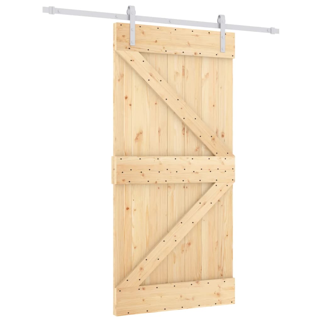 vidaXL Ușă glisantă cu set feronerie, 100x210 cm, lemn masiv de pin vidaXL Ușă glisantă cu set feronerie, 100x210 cm, lemn masiv de pin