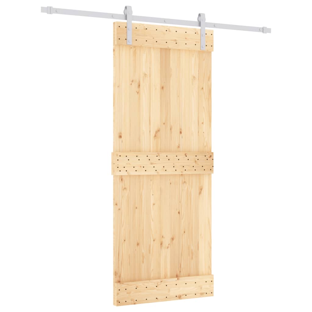 vidaXL Ușă glisantă cu set de feronerie 85x210 cm, lemn masiv de pin vidaXL Ușă glisantă cu set de feronerie 85x210 cm, lemn masiv de pin