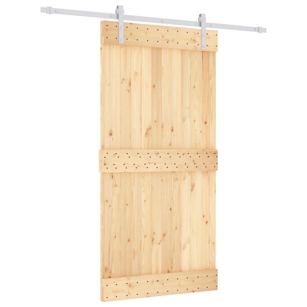 vidaXL Ușă glisantă cu set feronerie, 100x210 cm, lemn masiv de pin vidaXL Ușă glisantă cu set feronerie, 100x210 cm, lemn masiv de pin