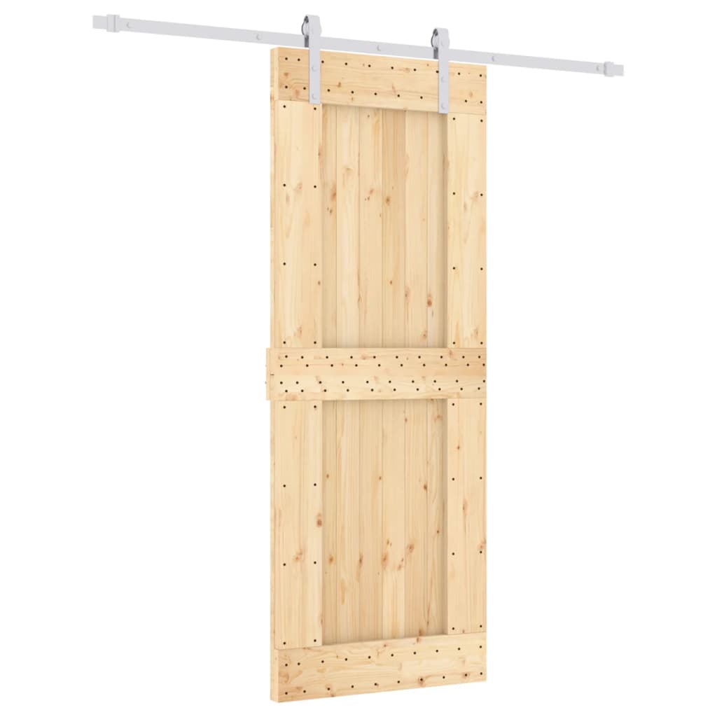 vidaXL Ușă glisantă cu set de feronerie 80x210 cm, lemn masiv de pin vidaXL Ușă glisantă cu set de feronerie 80x210 cm, lemn masiv de pin