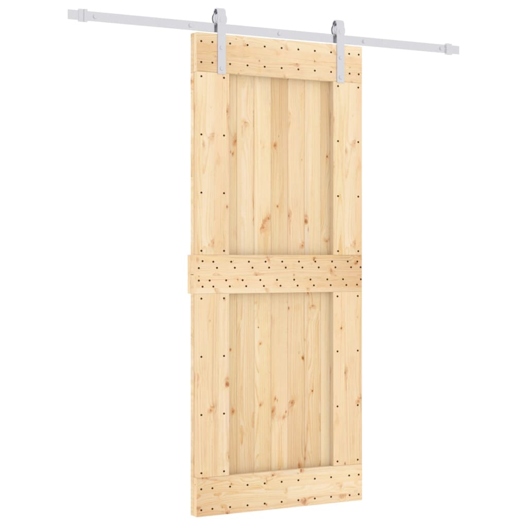 vidaXL Ușă glisantă cu set de feronerie 85x210 cm, lemn masiv de pin vidaXL Ușă glisantă cu set de feronerie 85x210 cm, lemn masiv de pin