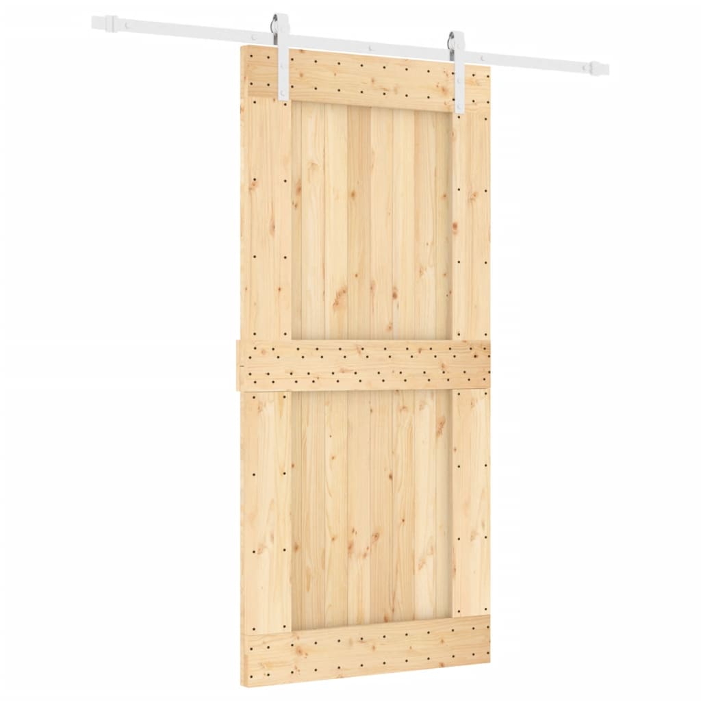 vidaXL Ușă glisantă cu set de feronerie 95x210 cm, lemn masiv de pin