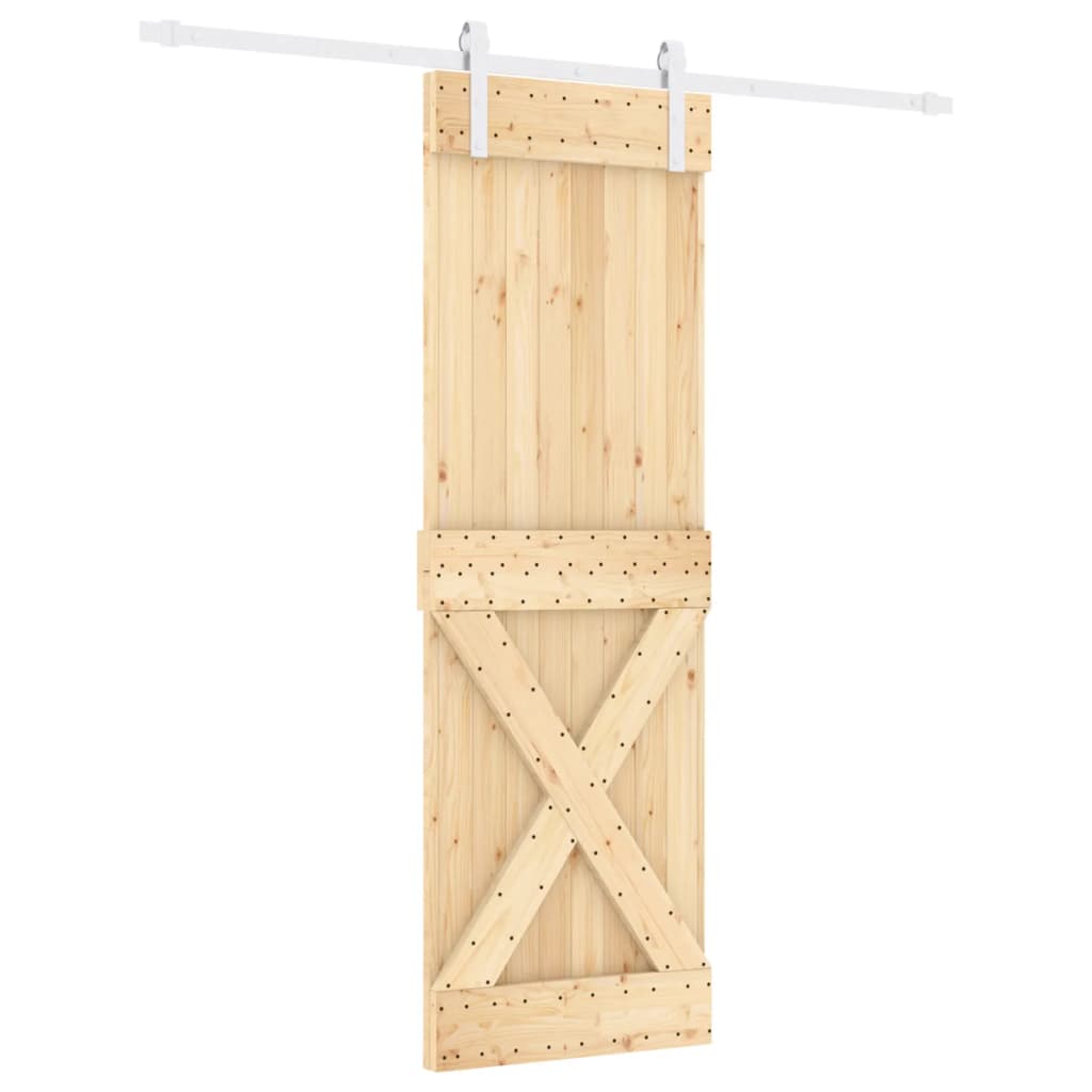 vidaXL Ușă glisantă cu set de feronerie 70x210 cm, lemn masiv de pin vidaXL Ușă glisantă cu set de feronerie 70x210 cm, lemn masiv de pin