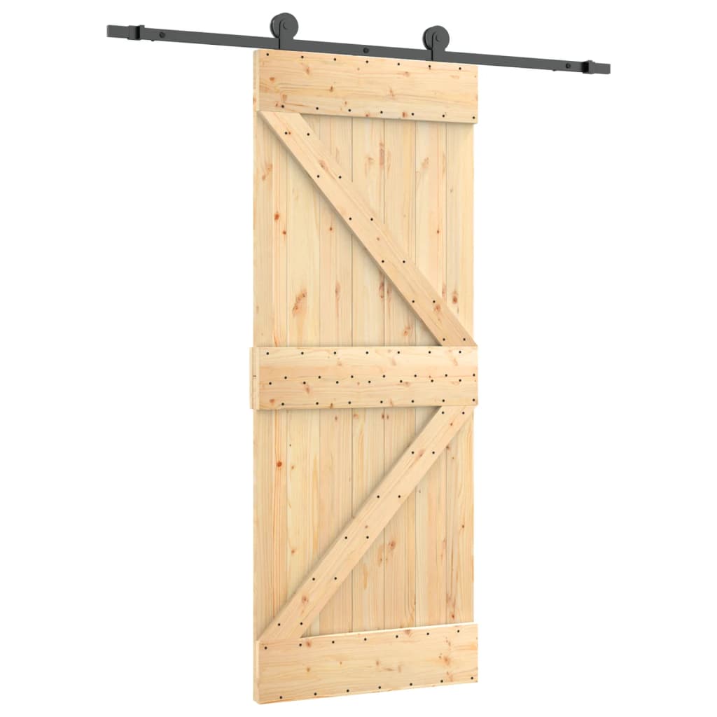 vidaXL Ușă glisantă cu set de feronerie 70x210 cm, lemn masiv de pin vidaXL Ușă glisantă cu set de feronerie 70x210 cm, lemn masiv de pin