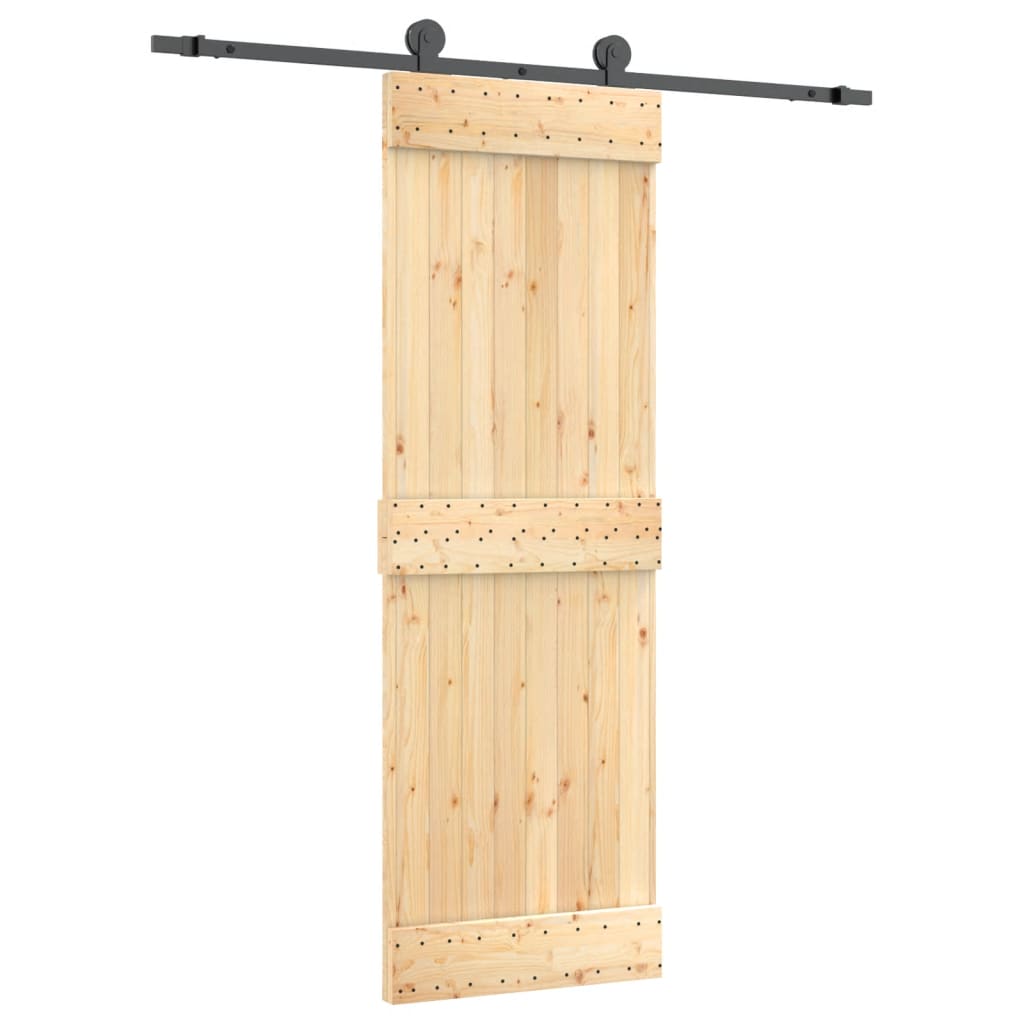 vidaXL Ușă glisantă cu set de feronerie 70x210 cm, lemn masiv de pin vidaXL Ușă glisantă cu set de feronerie 70x210 cm, lemn masiv de pin