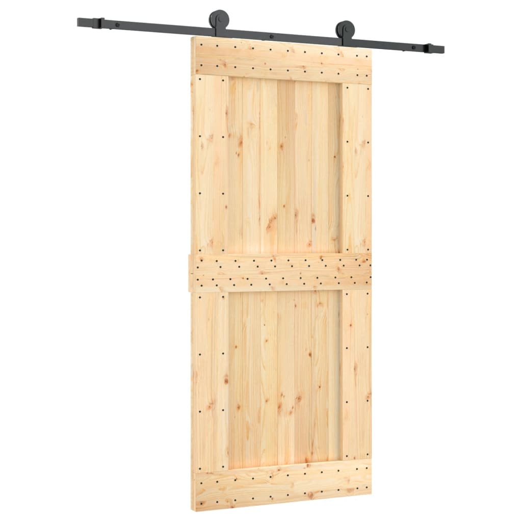 vidaXL Ușă glisantă cu set feronerie, 90x210 cm, lemn masiv de pin vidaXL Ușă glisantă cu set feronerie, 90x210 cm, lemn masiv de pin