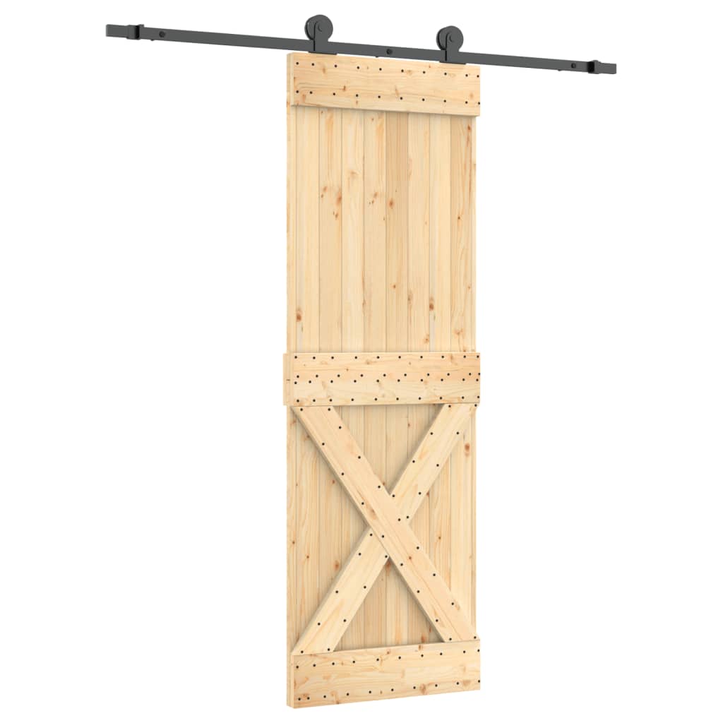 vidaXL Ușă glisantă cu set de feronerie 70x210 cm, lemn masiv de pin vidaXL Ușă glisantă cu set de feronerie 70x210 cm, lemn masiv de pin