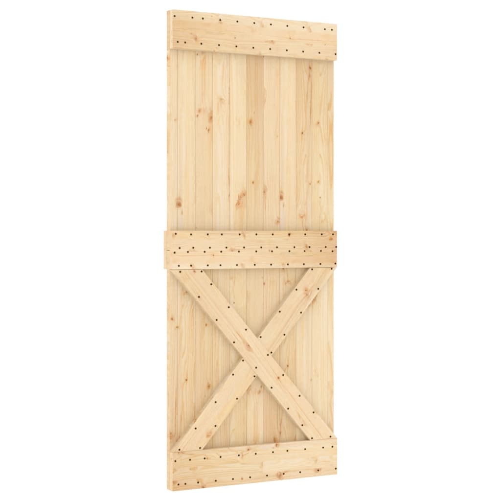 vidaXL Ușă glisantă cu set de feronerie 85x210 cm, lemn masiv de pin vidaXL Ușă glisantă cu set de feronerie 85x210 cm, lemn masiv de pin