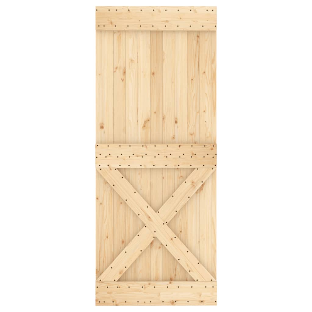 vidaXL Ușă glisantă cu set de feronerie 85x210 cm, lemn masiv de pin vidaXL Ușă glisantă cu set de feronerie 85x210 cm, lemn masiv de pin