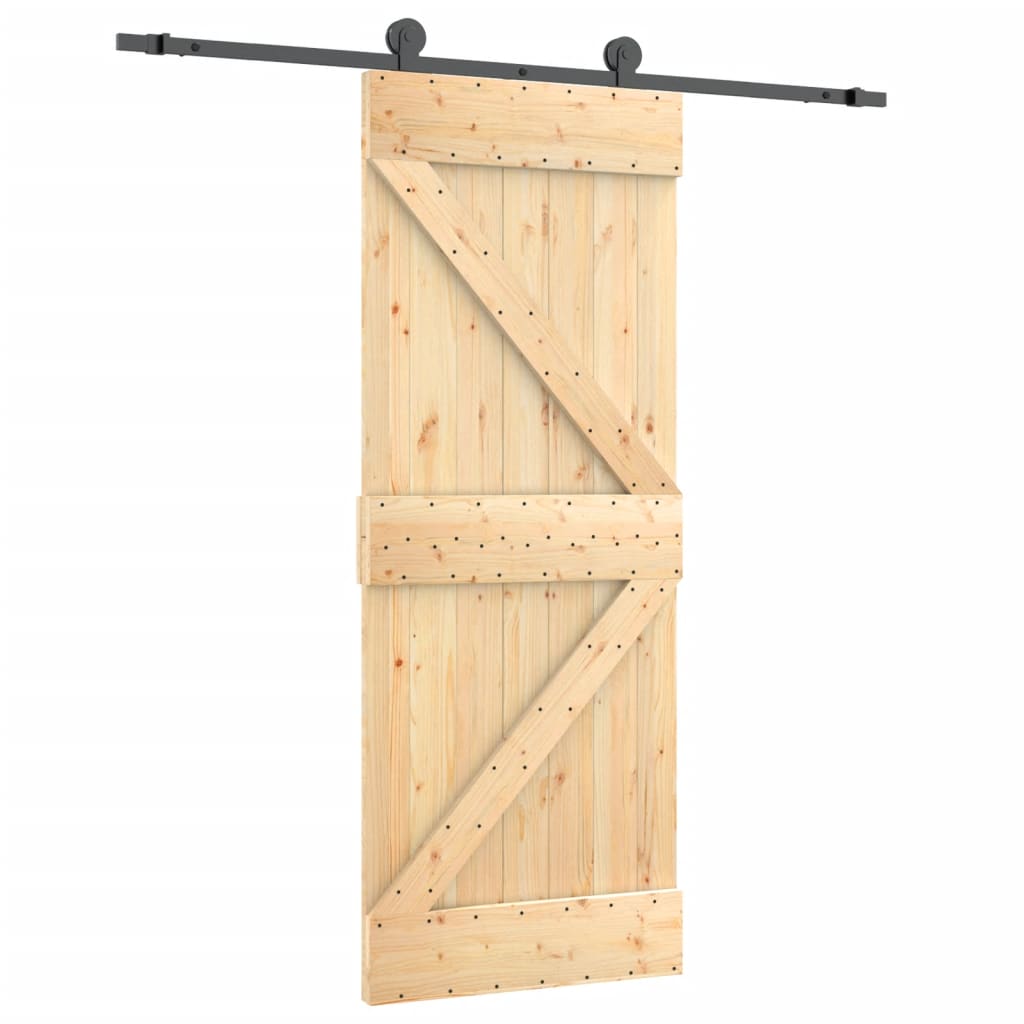 vidaXL Ușă glisantă cu set de feronerie 70x210 cm, lemn masiv de pin vidaXL Ușă glisantă cu set de feronerie 70x210 cm, lemn masiv de pin