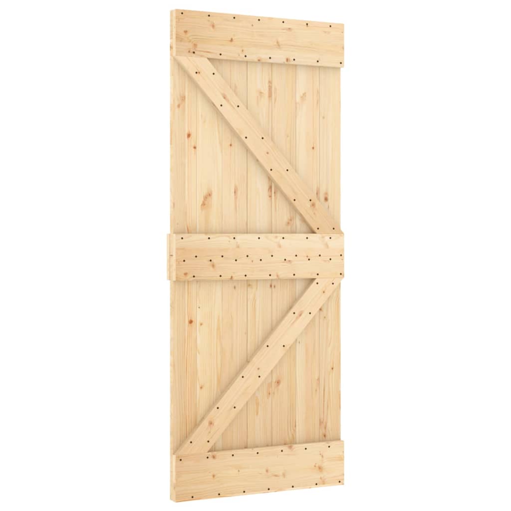 vidaXL Ușă glisantă cu set de feronerie 85x210 cm, lemn masiv de pin vidaXL Ușă glisantă cu set de feronerie 85x210 cm, lemn masiv de pin