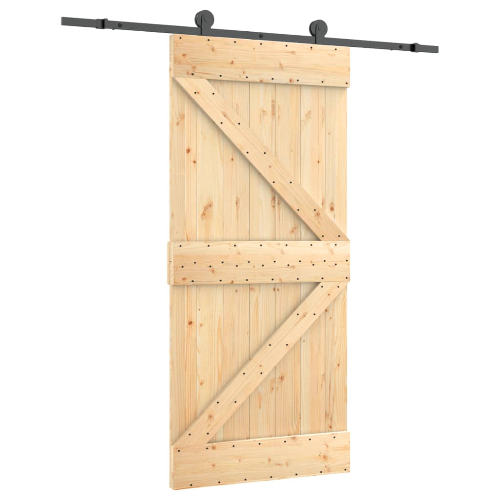 vidaXL Ușă glisantă cu set de feronerie 95x210 cm, lemn masiv de pin vidaXL Ușă glisantă cu set de feronerie 95x210 cm, lemn masiv de pin