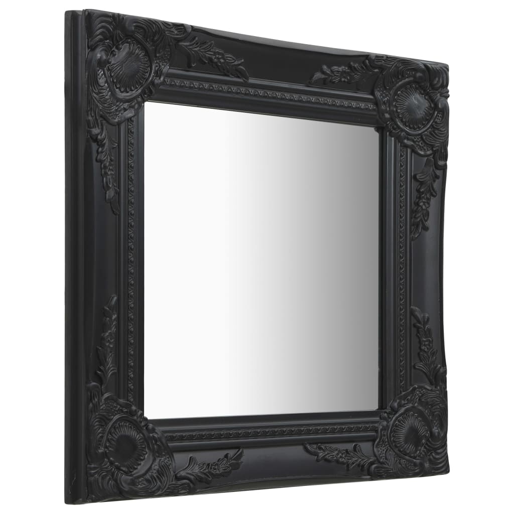 vidaXL Oglindă de perete în stil baroc, negru, 40 x 40 cm vidaXL Oglindă de perete în stil baroc, negru, 40 x 40 cm