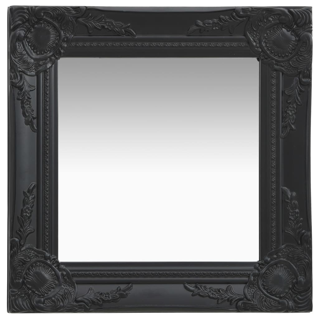 vidaXL Oglindă de perete în stil baroc, negru, 40 x 40 cm vidaXL Oglindă de perete în stil baroc, negru, 40 x 40 cm
