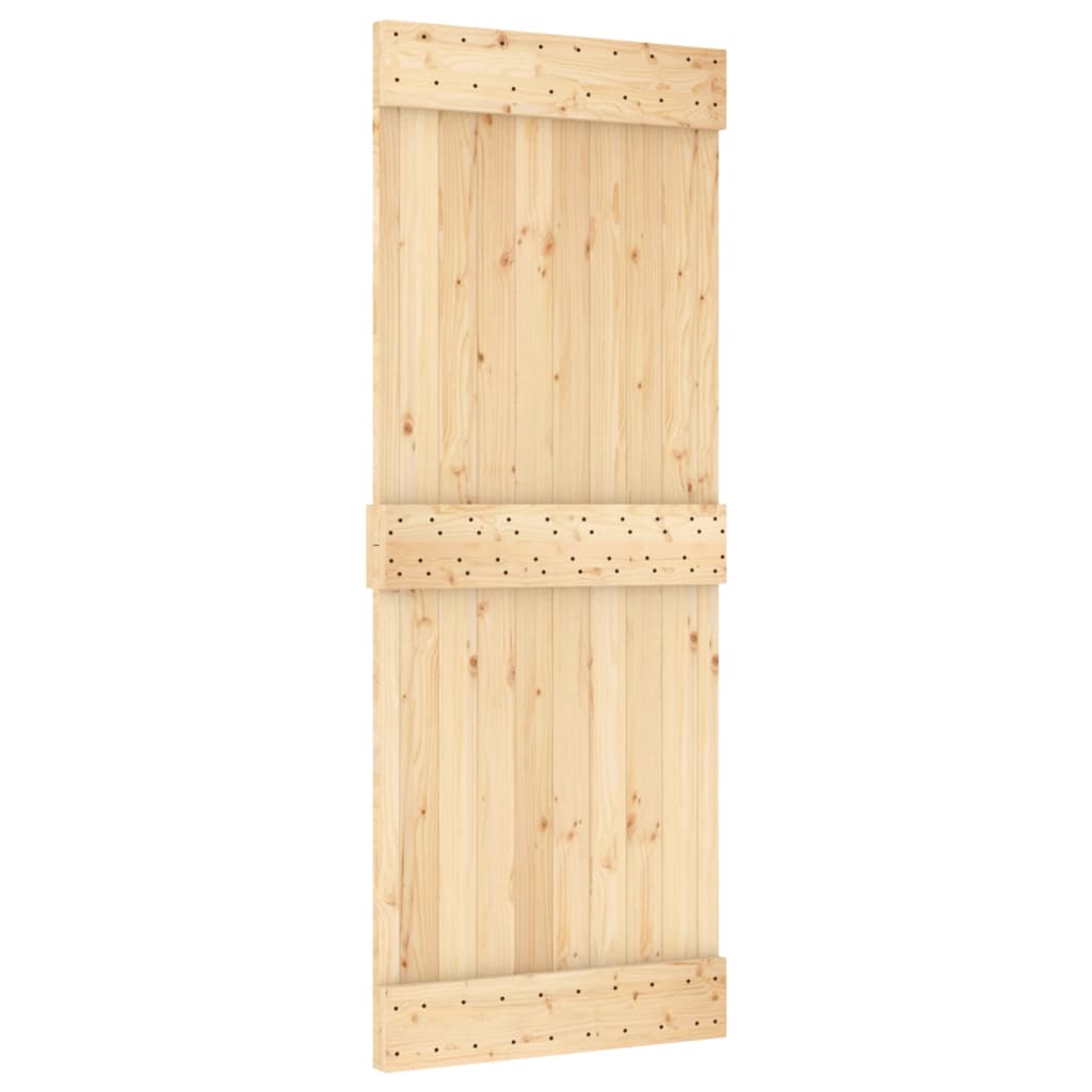 vidaXL Ușă glisantă cu set de feronerie 80x210 cm, lemn masiv de pin vidaXL Ușă glisantă cu set de feronerie 80x210 cm, lemn masiv de pin